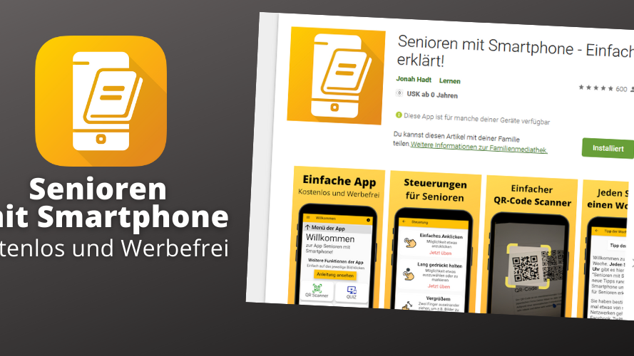 App Senioren mit Smartphone