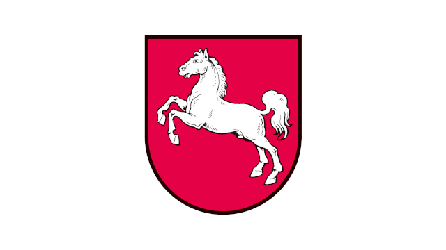 Wappen des Bundeslandes Niedersachsen.